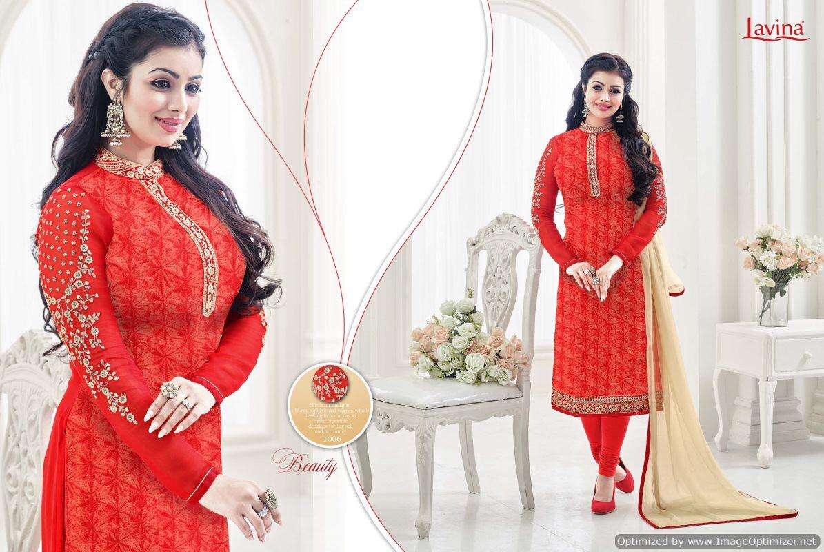 LAVINA HIT DESIGNS BY LAVINA BEAUTIFUL SUITS COLORFUL STYLISH FANCY CASUAL WEAR & ETHNIC WEAR GEORGETTE EMBROIDERED DRESSES AT WHOLESALE PRICE