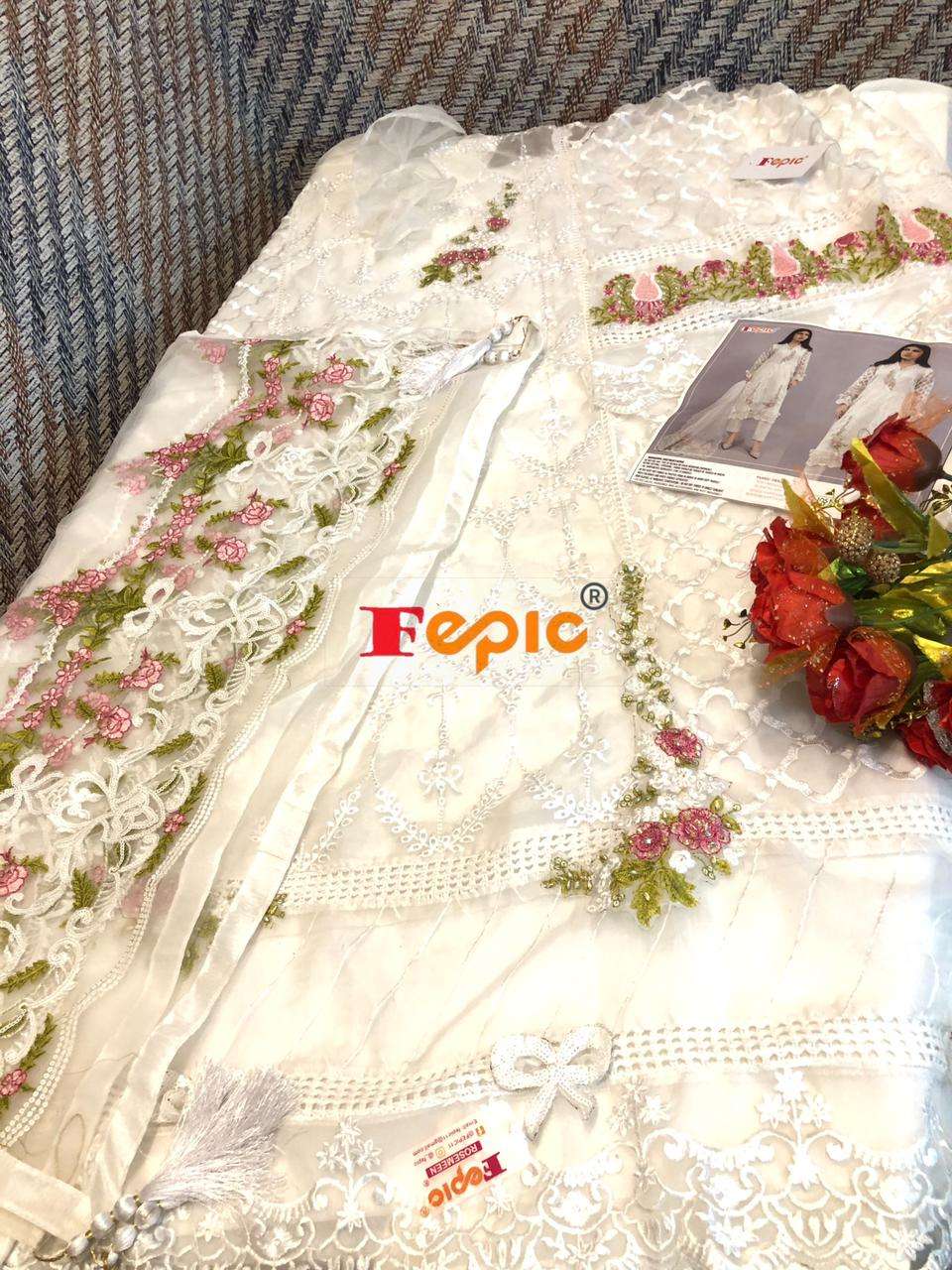 FEPIC HIT DESIGN 1051-B BY FEPIC BEAUTIFUL PAKISTANI SUITS COLORFUL STYLISH FANCY CASUAL WEAR & ETHNIC WEAR ORGANZA EMBROIDERED DRESSES AT WHOLESALE PRICE
