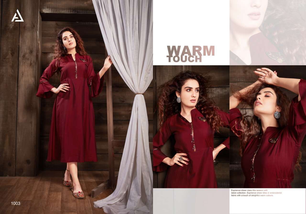 SILVER BY AMORA 1001 TO 1006 SERIES DESIGNER STYLISH FANCY COLORFUL BEAUTIFUL PARTY WEAR & ETHNIC WEAR COLLECTION ELICA SLUB KURTIS AT WHOLESALE PRICE