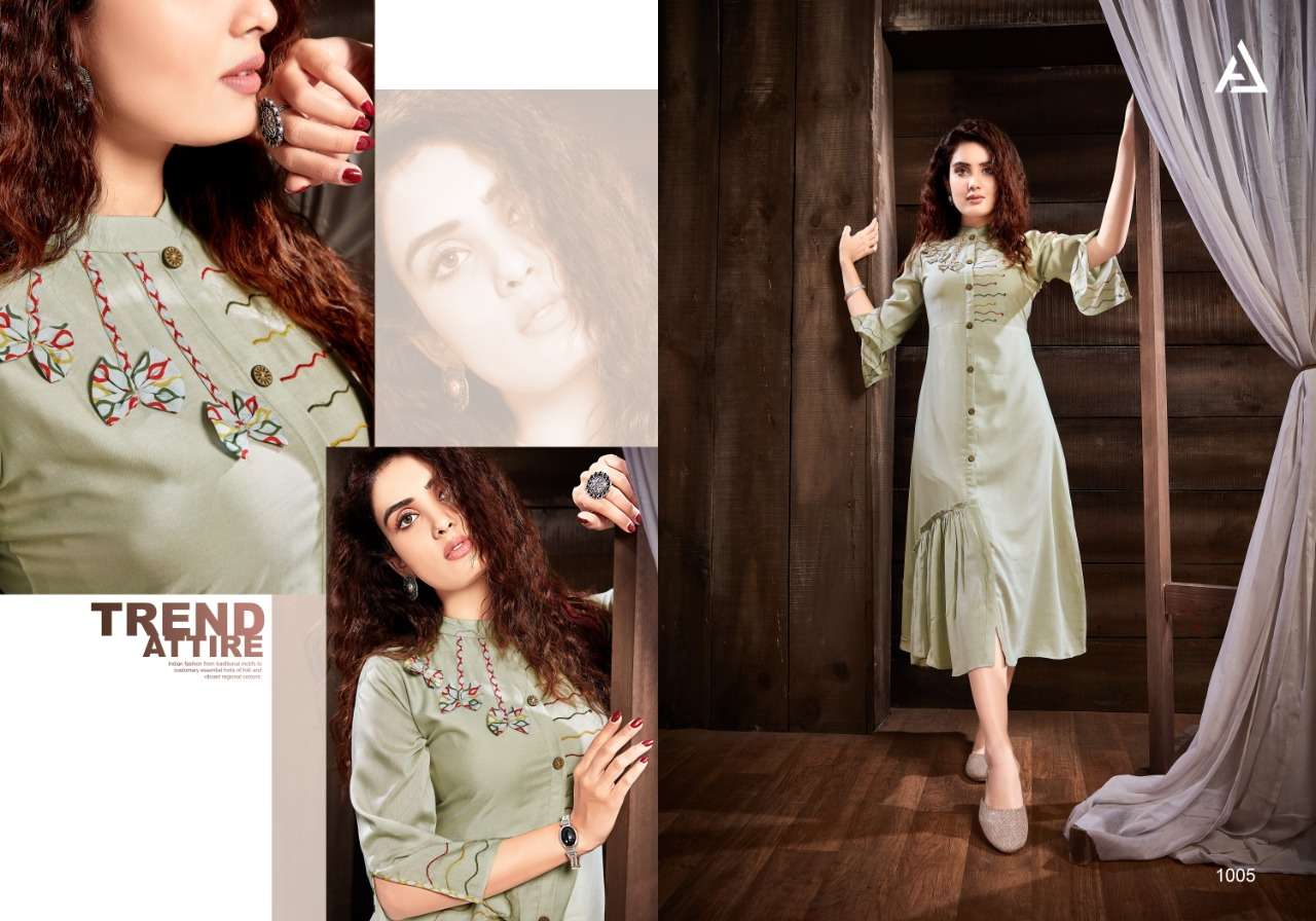 SILVER BY AMORA 1001 TO 1006 SERIES DESIGNER STYLISH FANCY COLORFUL BEAUTIFUL PARTY WEAR & ETHNIC WEAR COLLECTION ELICA SLUB KURTIS AT WHOLESALE PRICE