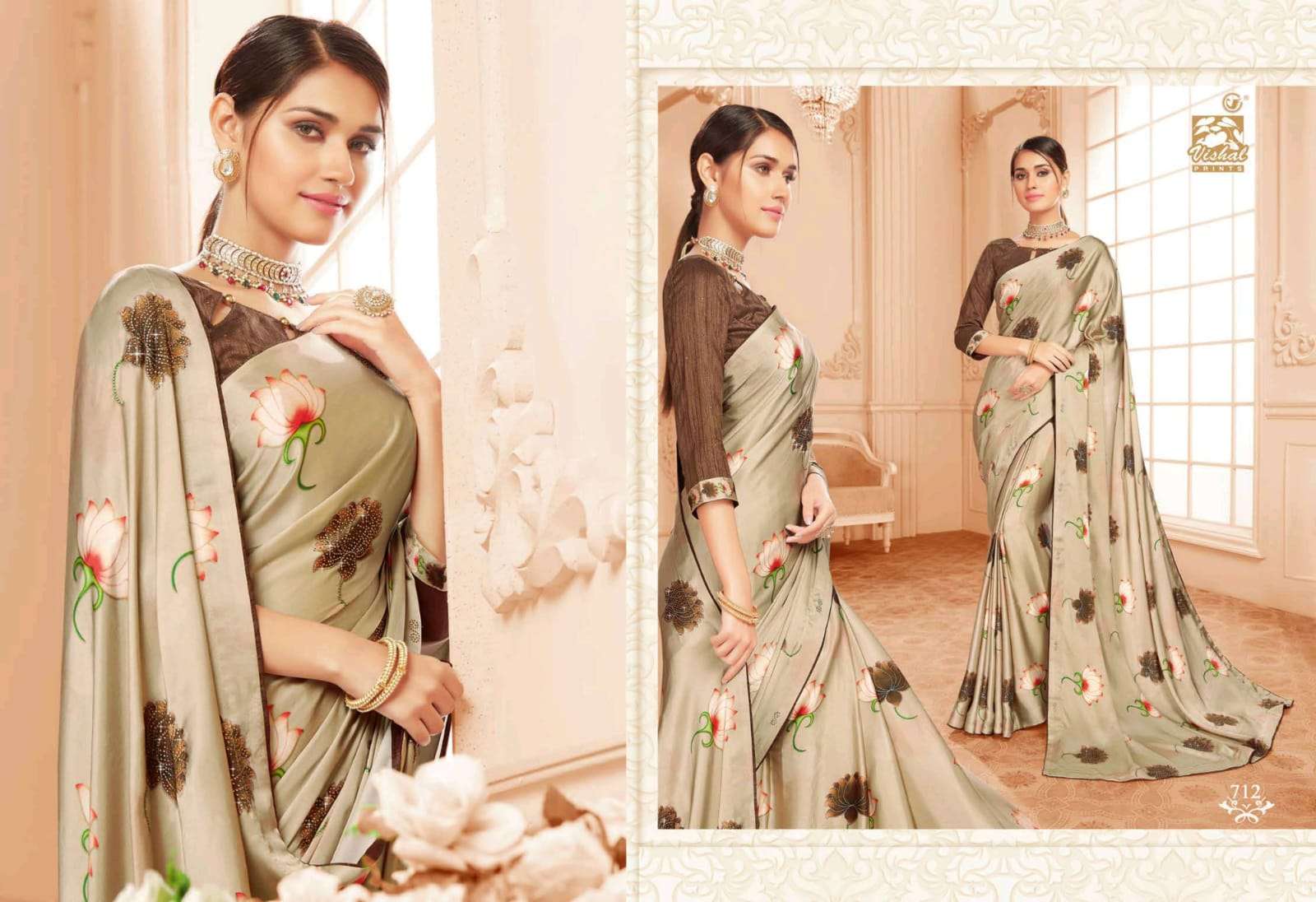 DAMORE VOL-16 BY VISHAL PRINTS 702 TO 719 SERIES INDIAN TRADITIONAL WEAR COLLECTION BEAUTIFUL STYLISH FANCY COLORFUL PARTY WEAR & OCCASIONAL WEAR SATIN GEORGETTE SAREES AT WHOLESALE PRICE