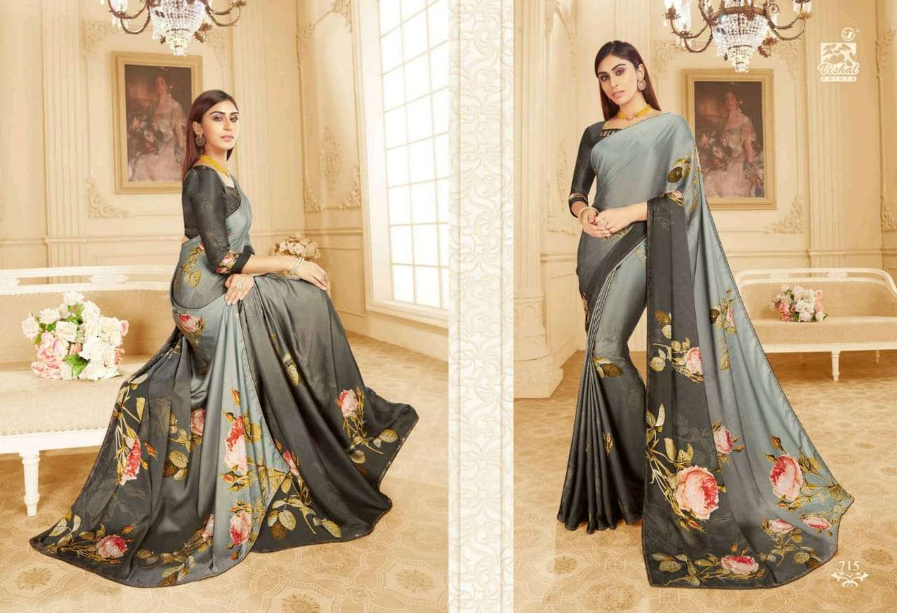 DAMORE VOL-16 BY VISHAL PRINTS 702 TO 719 SERIES INDIAN TRADITIONAL WEAR COLLECTION BEAUTIFUL STYLISH FANCY COLORFUL PARTY WEAR & OCCASIONAL WEAR SATIN GEORGETTE SAREES AT WHOLESALE PRICE