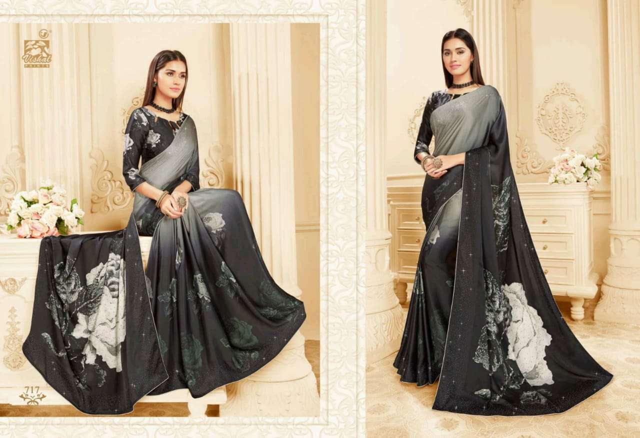 DAMORE VOL-16 BY VISHAL PRINTS 702 TO 719 SERIES INDIAN TRADITIONAL WEAR COLLECTION BEAUTIFUL STYLISH FANCY COLORFUL PARTY WEAR & OCCASIONAL WEAR SATIN GEORGETTE SAREES AT WHOLESALE PRICE