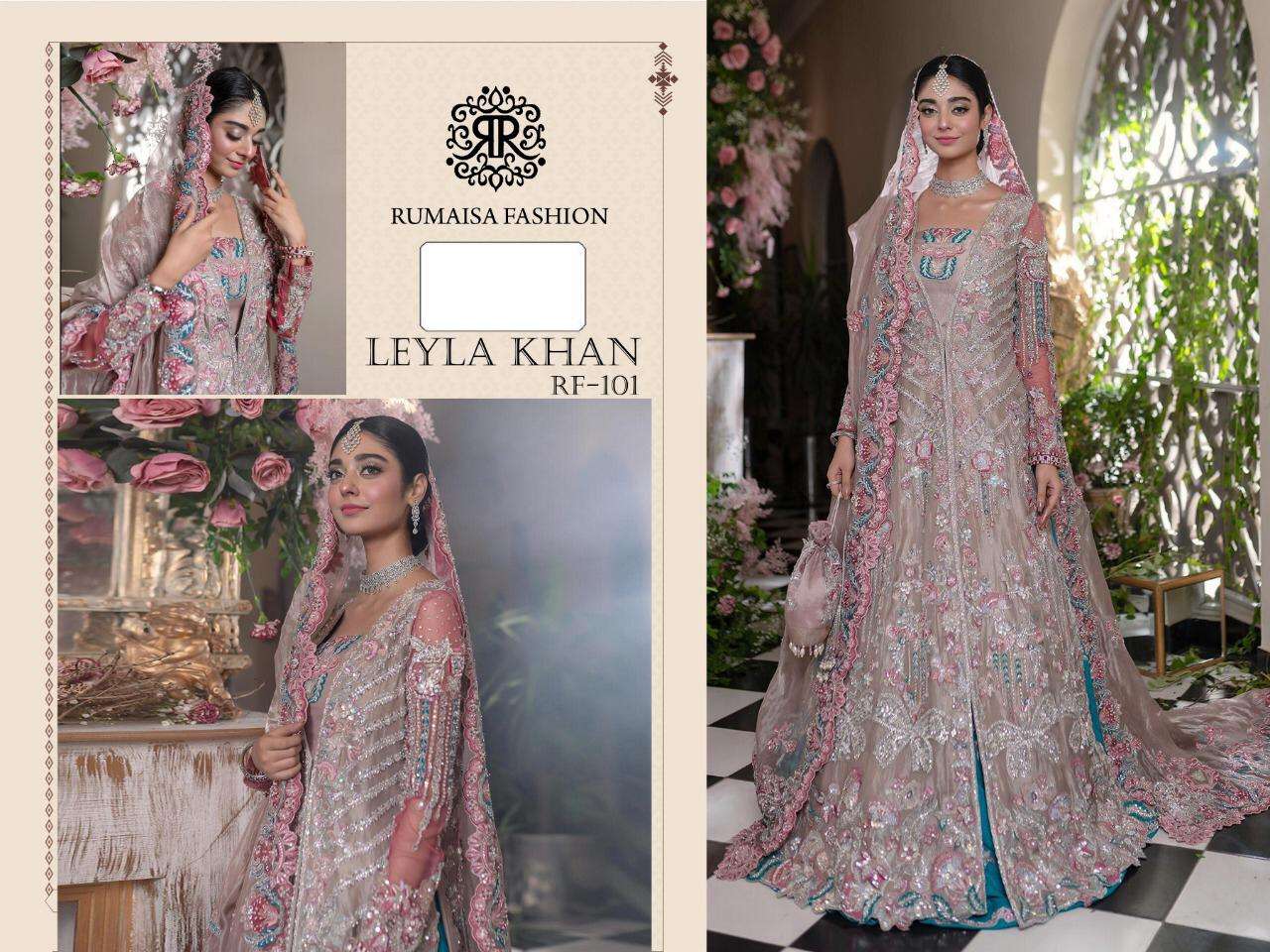 LEYLA KHAN BY RUMAISHA FASHION BEAUTIFUL PAKISTANI SUITS COLORFUL STYLISH FANCY CASUAL WEAR & ETHNIC WEAR BUTTERFLY NET EMBROIDERED DRESSES AT WHOLESALE PRICE