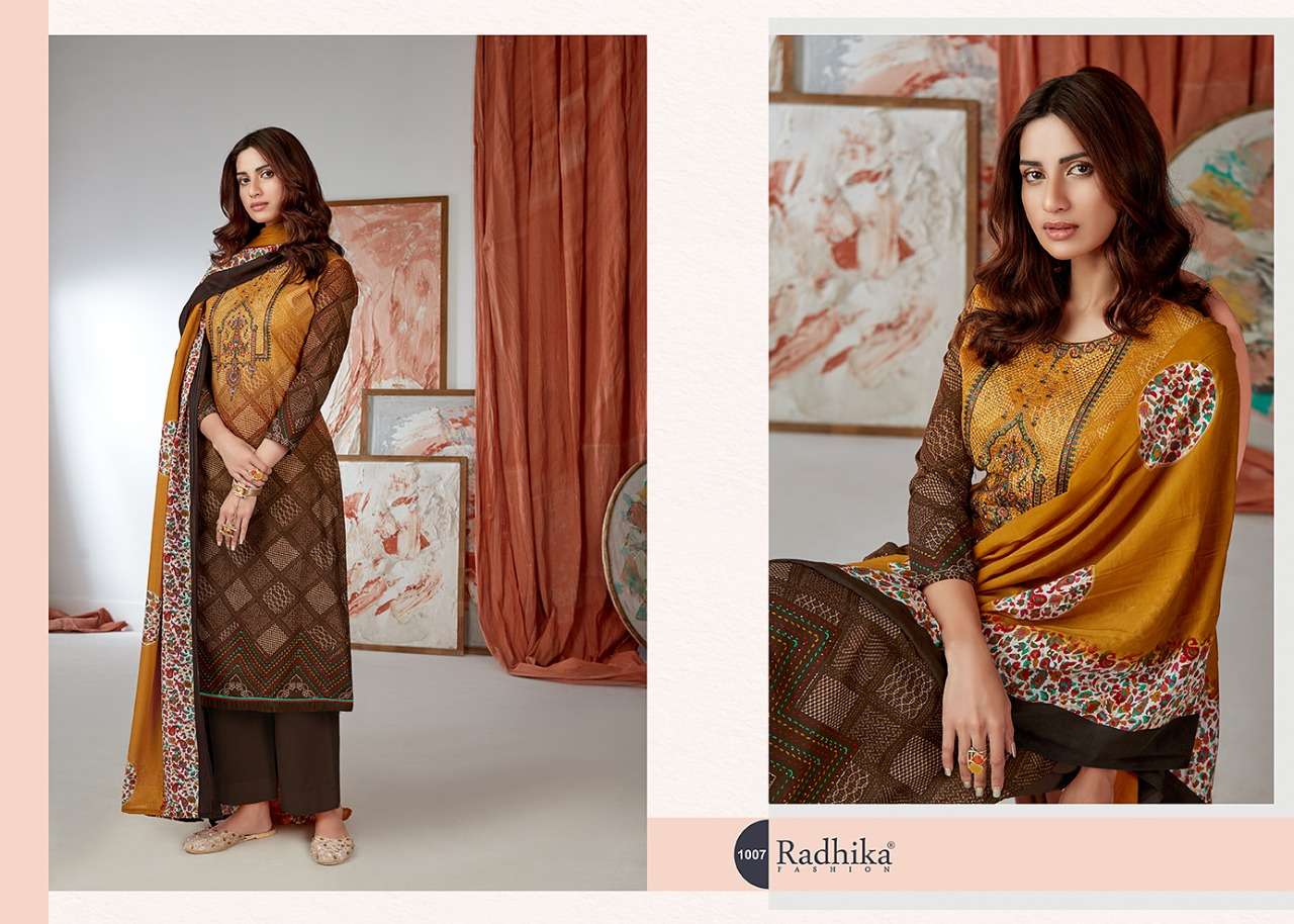 EMILY BY AZARA 1001 TO 1008 SERIES BEAUTIFUL SUITS COLORFUL STYLISH FANCY CASUAL WEAR & ETHNIC WEAR PURE CAMBRIC COTTON PRINT WITH EMBROIDERY WORK DRESSES AT WHOLESALE PRICE