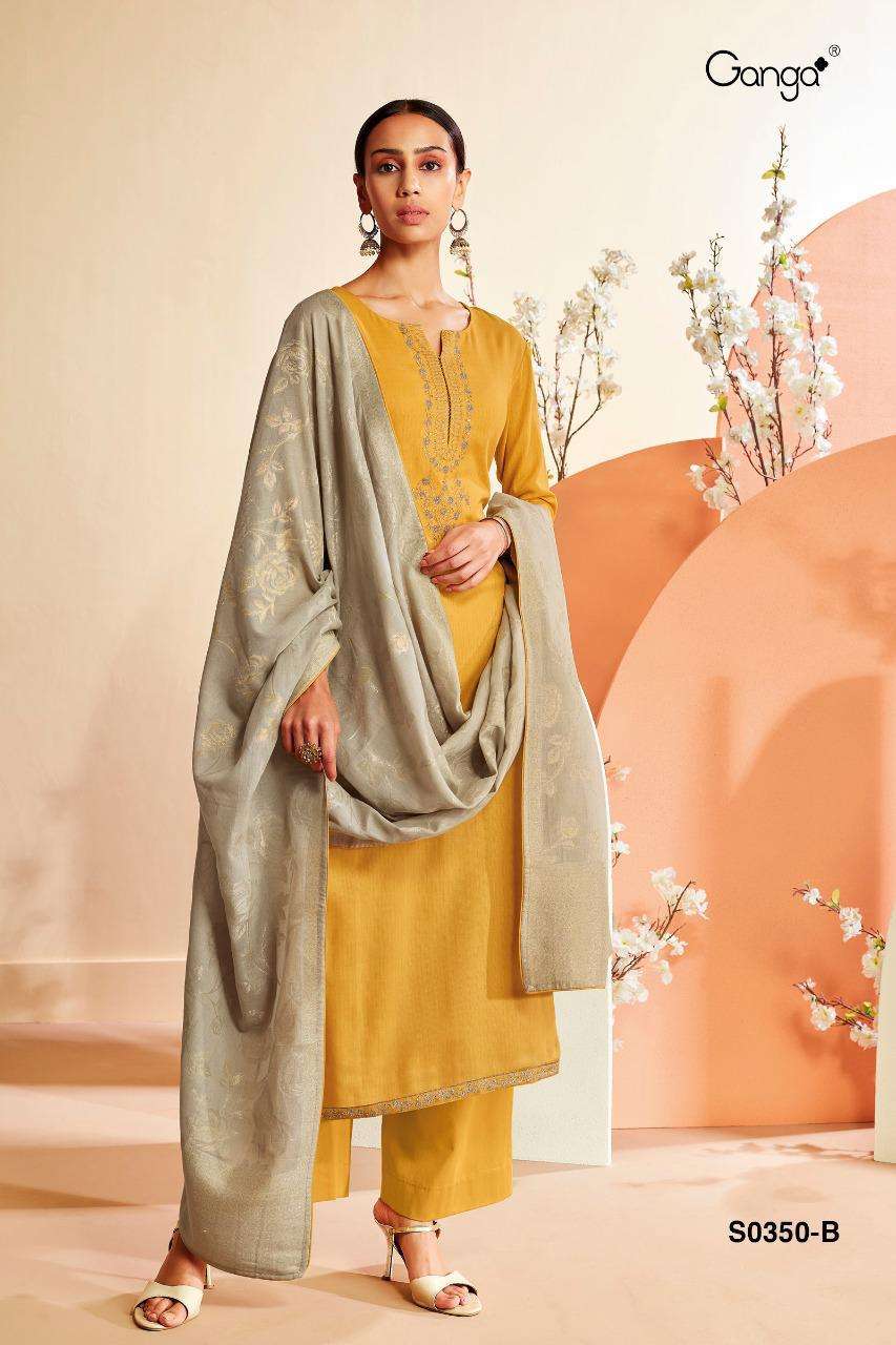 ORIN-350 BY GANGA FASHION 350-A TO 350-D SERIES BEAUTIFUL SUITS COLORFUL STYLISH FANCY CASUAL WEAR & ETHNIC WEAR FINEST COTTON EMBROIDERED DRESSES AT WHOLESALE PRICE