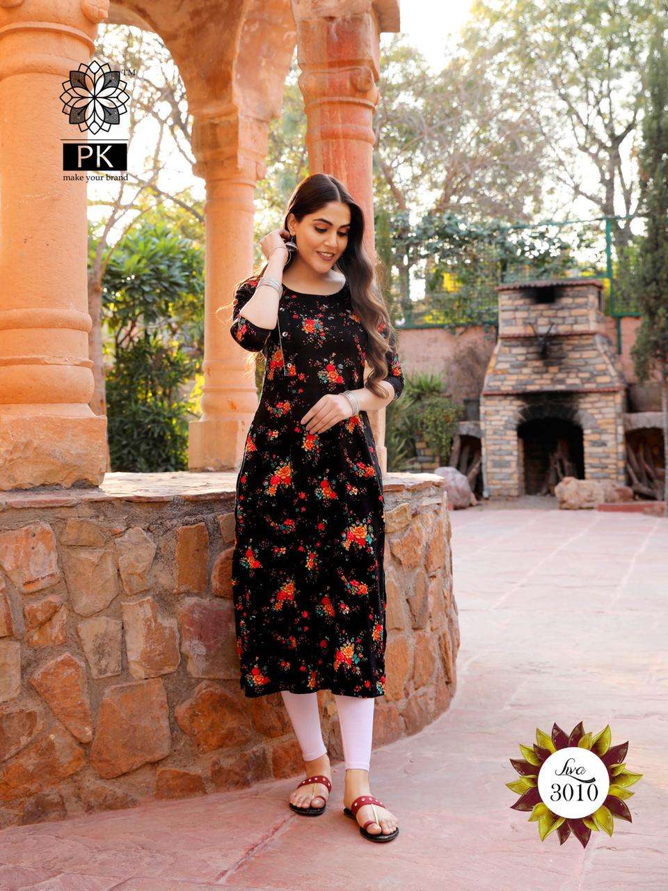 LIVA VOL-3 BY PK 3001 TO 3013 SERIES DESIGNER STYLISH FANCY COLORFUL BEAUTIFUL PARTY WEAR & ETHNIC WEAR COLLECTION HEAVY RAYON PRINT KURTIS AT WHOLESALE PRICE