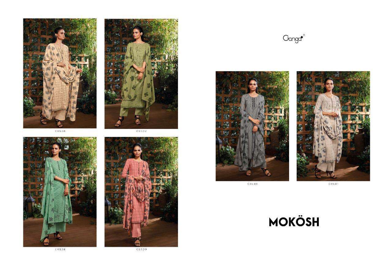 MOKOSH BY GANGA FASHION 0536 TO 0541 SERIES BEAUTIFUL SUITS COLORFUL STYLISH FANCY CASUAL WEAR & ETHNIC WEAR SUPERIOR COTTON PRINT WITH EMBROIDERY DRESSES AT WHOLESALE PRICE