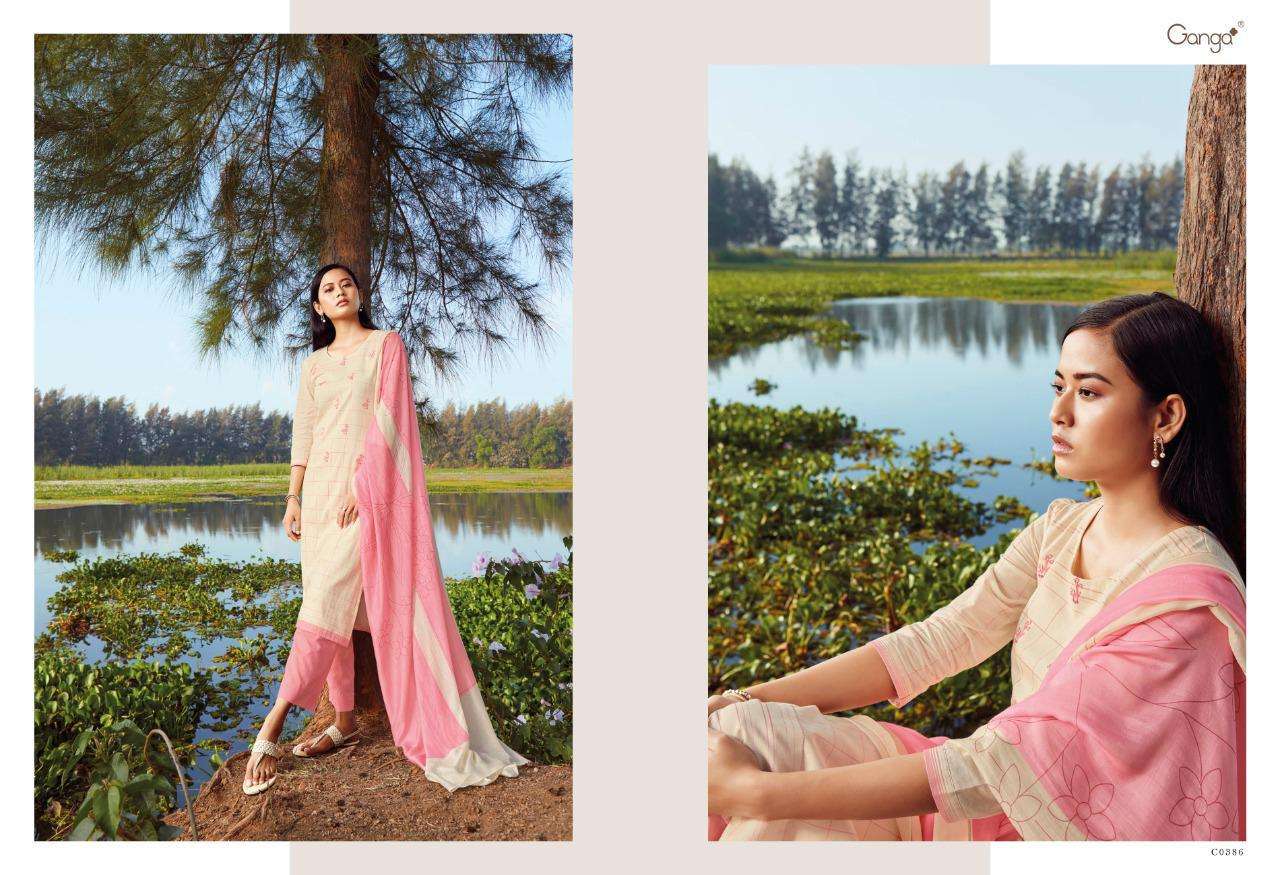 SADIRA BY GANGA FASHION 0385 TO 0390 SERIES BEAUTIFUL SUITS COLORFUL STYLISH FANCY CASUAL WEAR & ETHNIC WEAR SUPERIOR COTTON PRINT WITH EMBROIDERY DRESSES AT WHOLESALE PRICE