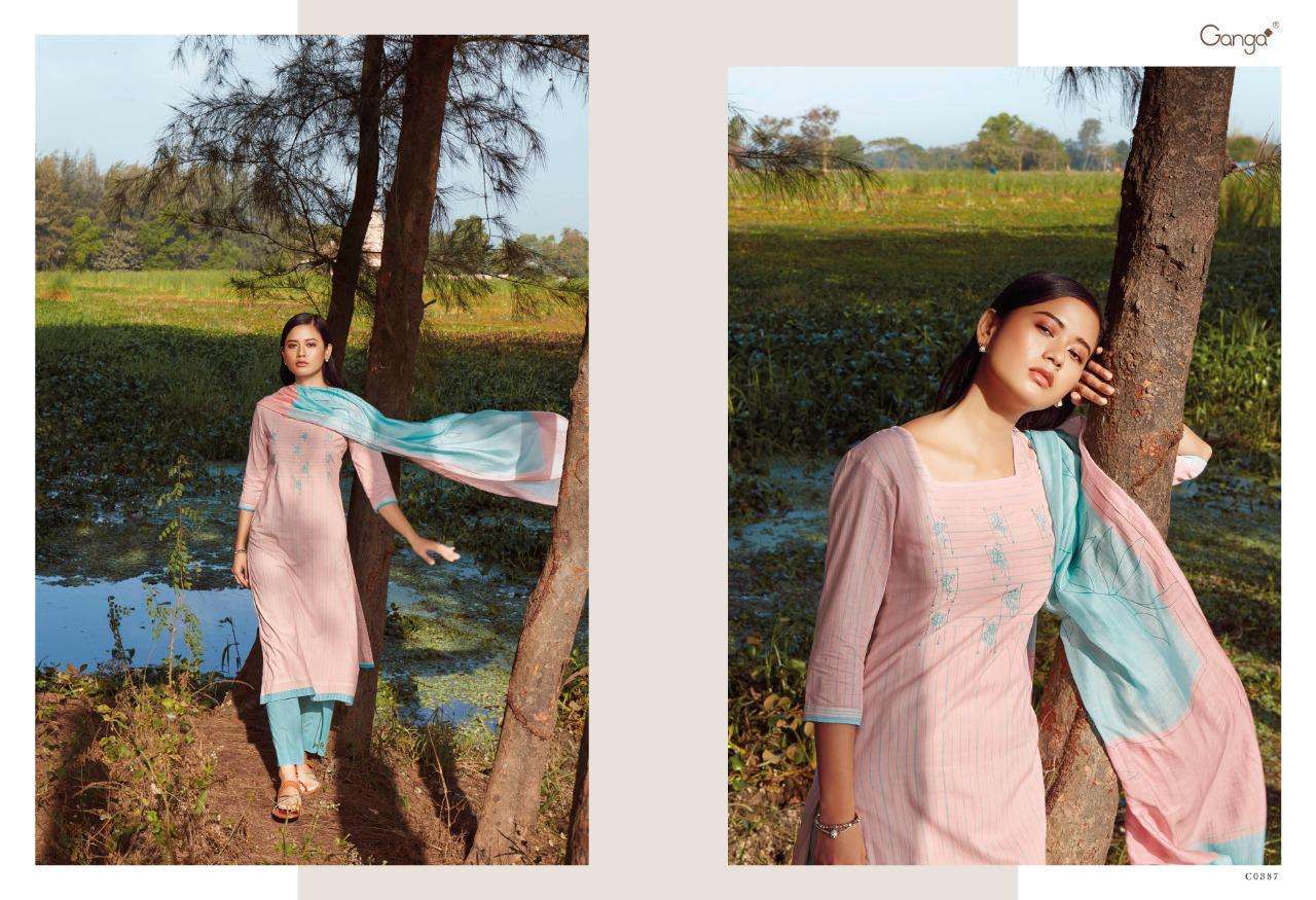 SADIRA BY GANGA FASHION 0385 TO 0390 SERIES BEAUTIFUL SUITS COLORFUL STYLISH FANCY CASUAL WEAR & ETHNIC WEAR SUPERIOR COTTON PRINT WITH EMBROIDERY DRESSES AT WHOLESALE PRICE