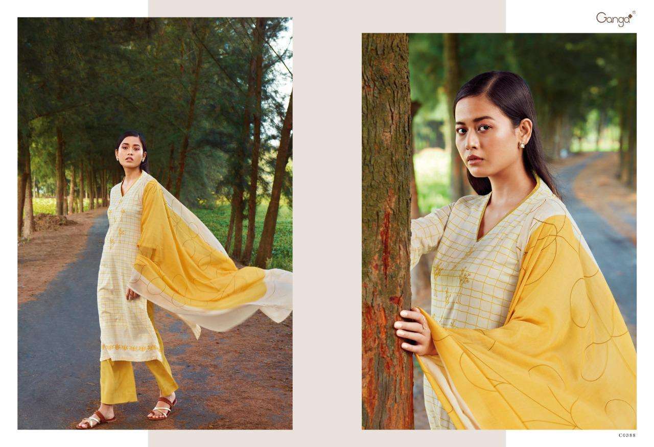 SADIRA BY GANGA FASHION 0385 TO 0390 SERIES BEAUTIFUL SUITS COLORFUL STYLISH FANCY CASUAL WEAR & ETHNIC WEAR SUPERIOR COTTON PRINT WITH EMBROIDERY DRESSES AT WHOLESALE PRICE