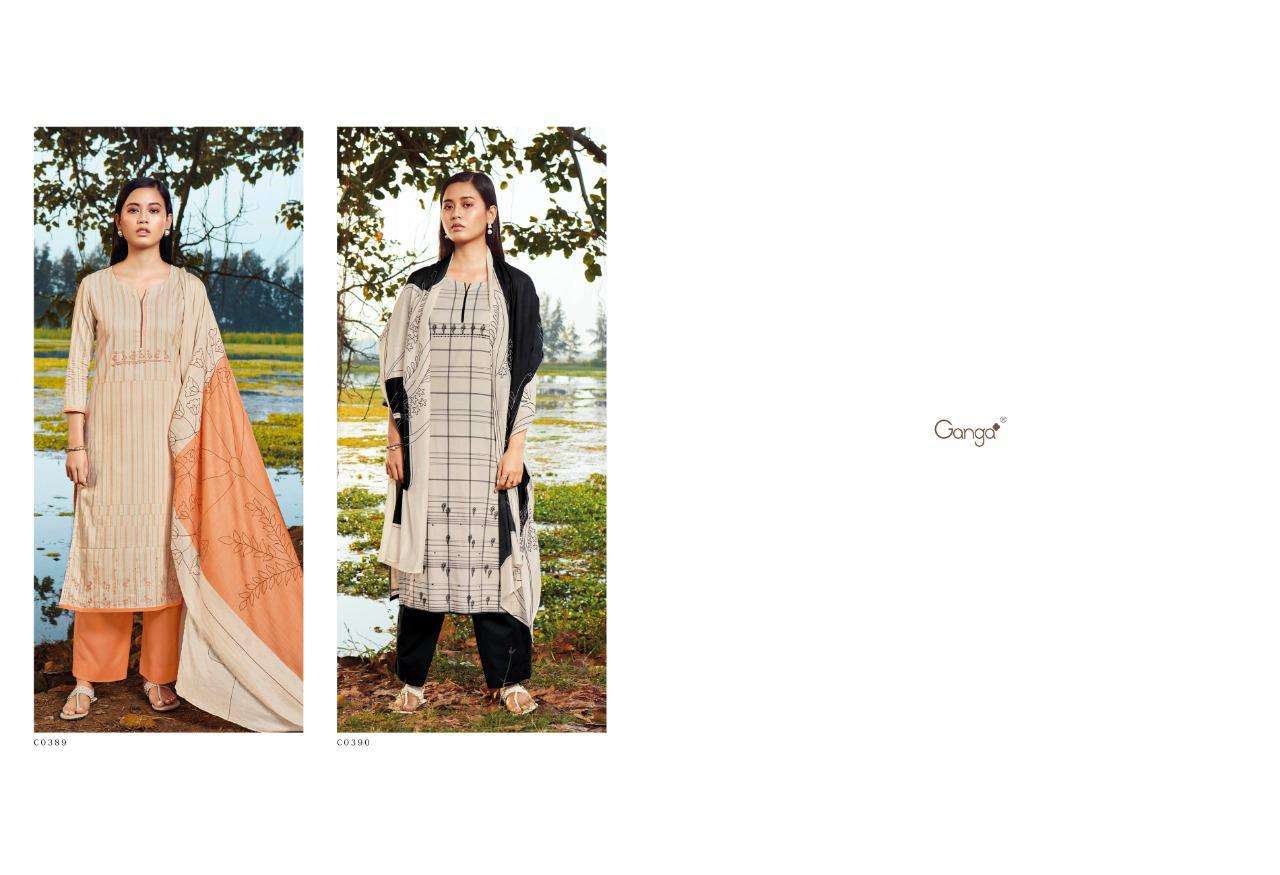 SADIRA BY GANGA FASHION 0385 TO 0390 SERIES BEAUTIFUL SUITS COLORFUL STYLISH FANCY CASUAL WEAR & ETHNIC WEAR SUPERIOR COTTON PRINT WITH EMBROIDERY DRESSES AT WHOLESALE PRICE