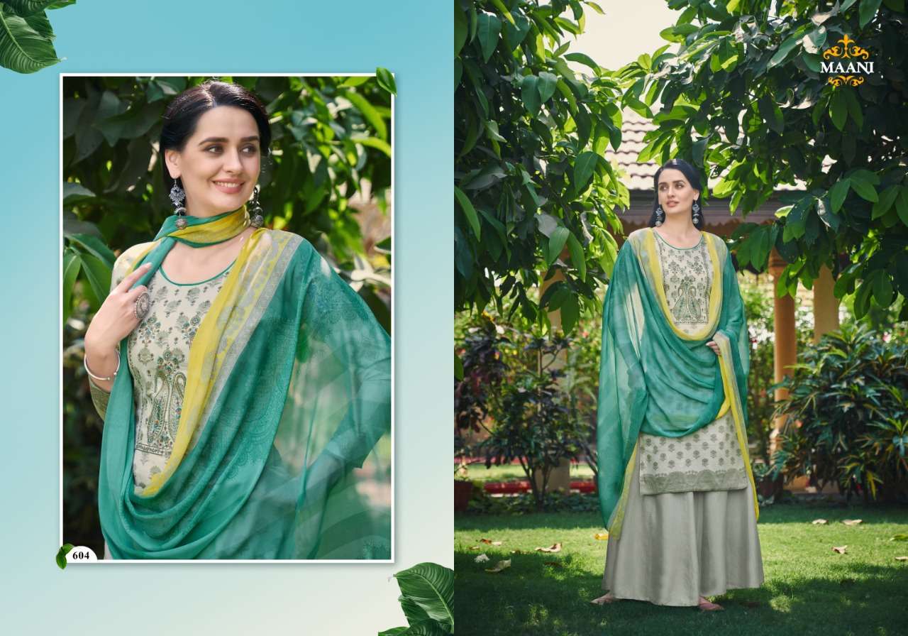 MAANI VOL-6 BY LAVINA 601 TO 606 SERIES BEAUTIFUL SUITS STYLISH FANCY COLORFUL PARTY WEAR & OCCASIONAL WEAR PURE JAM DIGITAL PRINT EMBROIDERED DRESSES AT WHOLESALE PRICE