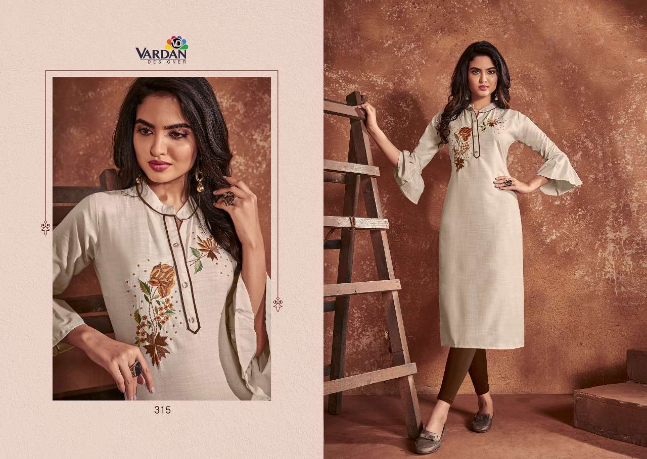 Cloud Vol-1 By Vardan Designer 311 To 315 Series Designer Beautiful Colorful Stylish Fancy Casual Wear & Ethnic Wear & Ready To Wear Cotton Embroidered Kurtis At Wholesale Price