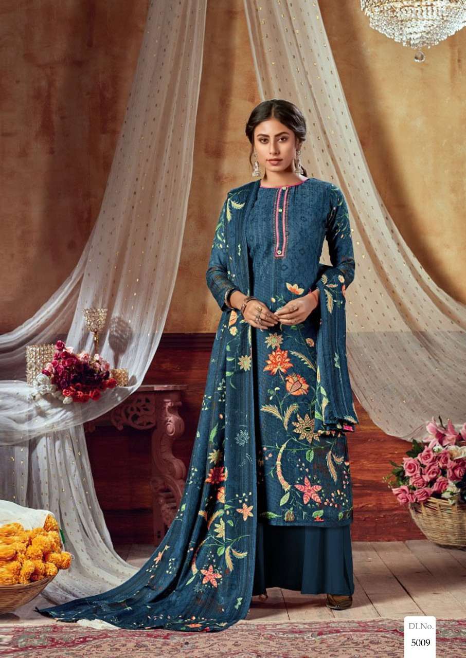 FIZA VOL-5 BY APANA COTTON 5001 TO 5010 SERIES DESIGNER SHARARA SUITS BEAUTIFUL STYLISH FANCY COLORFUL PARTY WEAR & OCCASIONAL WEAR COTTON PRINTED DRESSES AT WHOLESALE PRICE