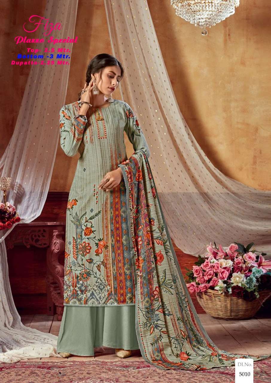 FIZA VOL-5 BY APANA COTTON 5001 TO 5010 SERIES DESIGNER SHARARA SUITS BEAUTIFUL STYLISH FANCY COLORFUL PARTY WEAR & OCCASIONAL WEAR COTTON PRINTED DRESSES AT WHOLESALE PRICE