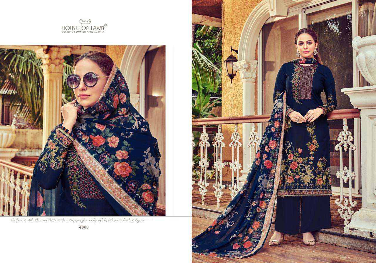 NIZA BY HOUSE OF LAWN 4001 TO 4010 SERIES DESIGNER BEAUTIFUL COLORFUL STYLISH FANCY CASUAL WEAR & ETHNIC WEAR & READY TO WEAR PURE LAWN DIGITAL PRINT DRESSES AT WHOLESALE PRICE