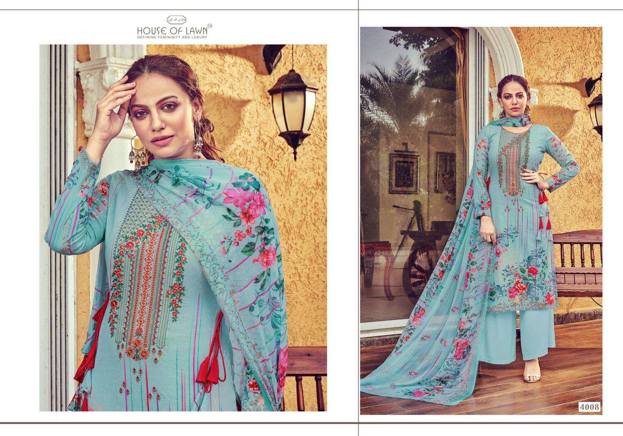 NIZA BY HOUSE OF LAWN 4001 TO 4010 SERIES DESIGNER BEAUTIFUL COLORFUL STYLISH FANCY CASUAL WEAR & ETHNIC WEAR & READY TO WEAR PURE LAWN DIGITAL PRINT DRESSES AT WHOLESALE PRICE