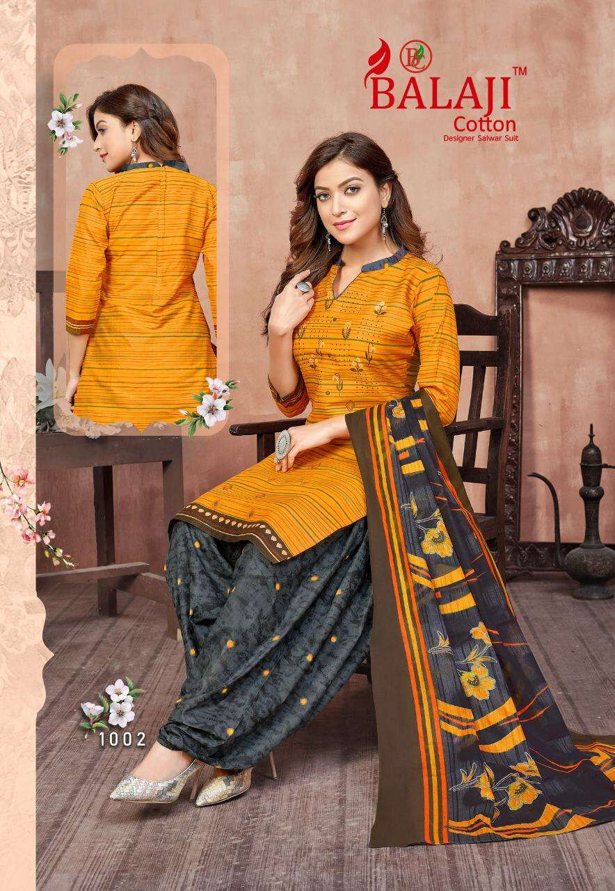 HUNGAMA VOL-10 BY BALAJI COTTON 1001 TO 1016 SERIES DESIGNER BEAUTIFUL COLORFUL STYLISH FANCY CASUAL WEAR & ETHNIC WEAR & READY TO WEAR PURE COTTON PRINT DRESSES AT WHOLESALE PRICE