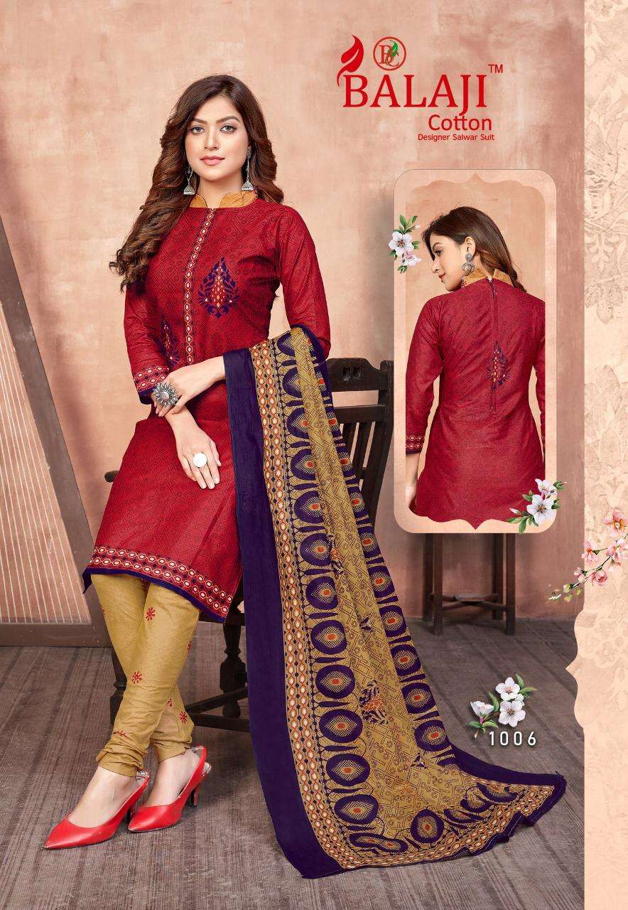 HUNGAMA VOL-10 BY BALAJI COTTON 1001 TO 1016 SERIES DESIGNER BEAUTIFUL COLORFUL STYLISH FANCY CASUAL WEAR & ETHNIC WEAR & READY TO WEAR PURE COTTON PRINT DRESSES AT WHOLESALE PRICE