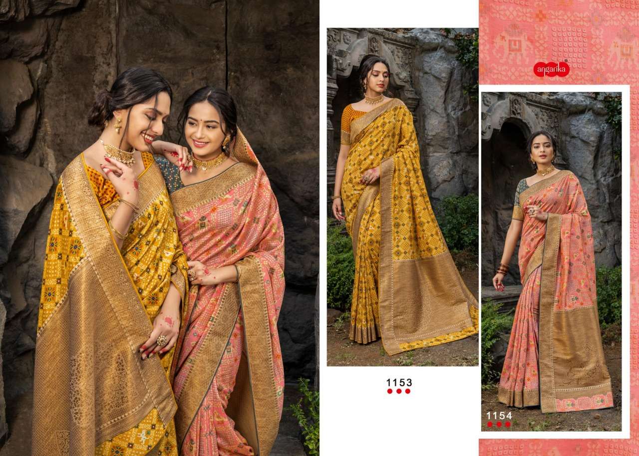 BUBBLE SILK BY ANGARIKA 1151 TO 1157 SERIES INDIAN TRADITIONAL WEAR COLLECTION BEAUTIFUL STYLISH FANCY COLORFUL PARTY WEAR & OCCASIONAL WEAR SOFT SILK SAREES AT WHOLESALE PRICE