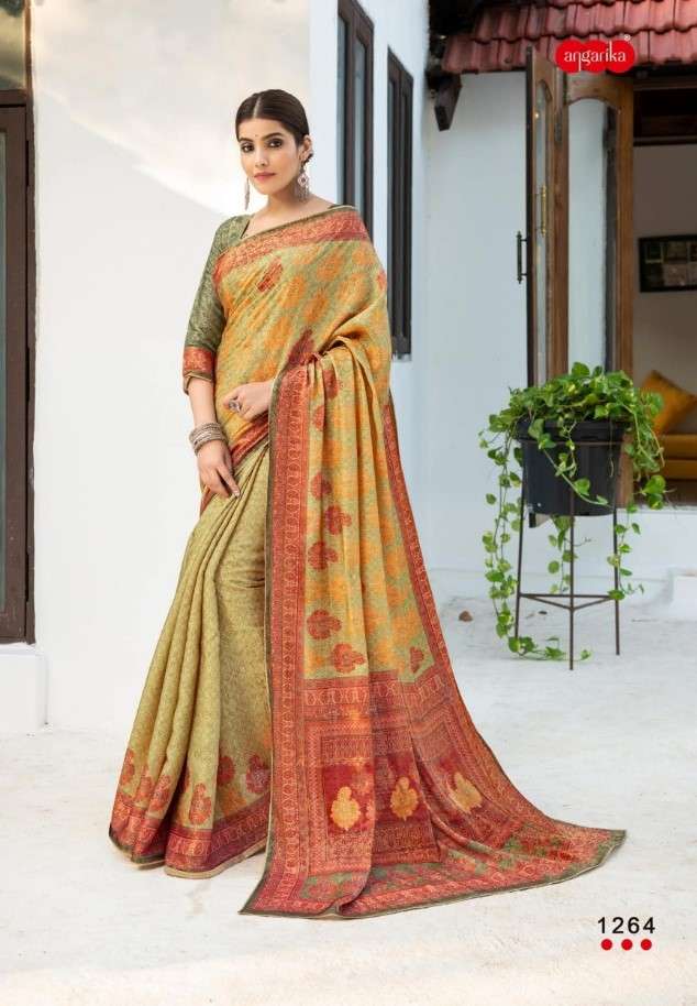 JACQUELINE BY ANGARIKA 1251 TO 1264 SERIES INDIAN TRADITIONAL WEAR COLLECTION BEAUTIFUL STYLISH FANCY COLORFUL PARTY WEAR & OCCASIONAL WEAR SILK SAREES AT WHOLESALE PRICE