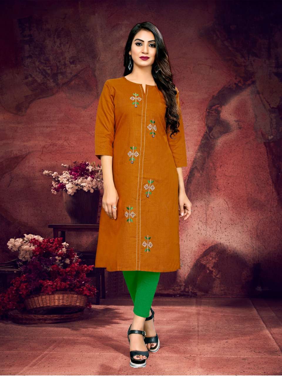 ZUBLEE BY FIESTA 13011 TO 13018 SERIES DESIGNER STYLISH FANCY COLORFUL BEAUTIFUL PARTY WEAR & ETHNIC WEAR COLLECTION SOFT MAGIC SLUB HANDWORK KURTIS AT WHOLESALE PRICE