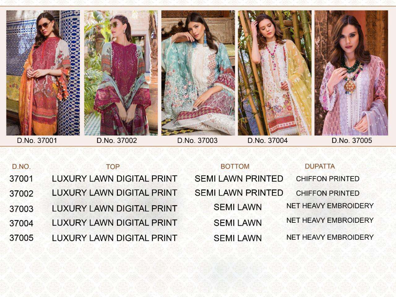 SOBIA NAZIR LUXURY LAWN COLLECTION BY KILRUBA 37001 TO 37005 SERIES PAKISTANI SUITS BEAUTIFUL FANCY COLORFUL STYLISH PARTY WEAR & OCCASIONAL WEAR LUXURY LAWN DIGITAL PRINT DRESSES AT WHOLESALE PRICE