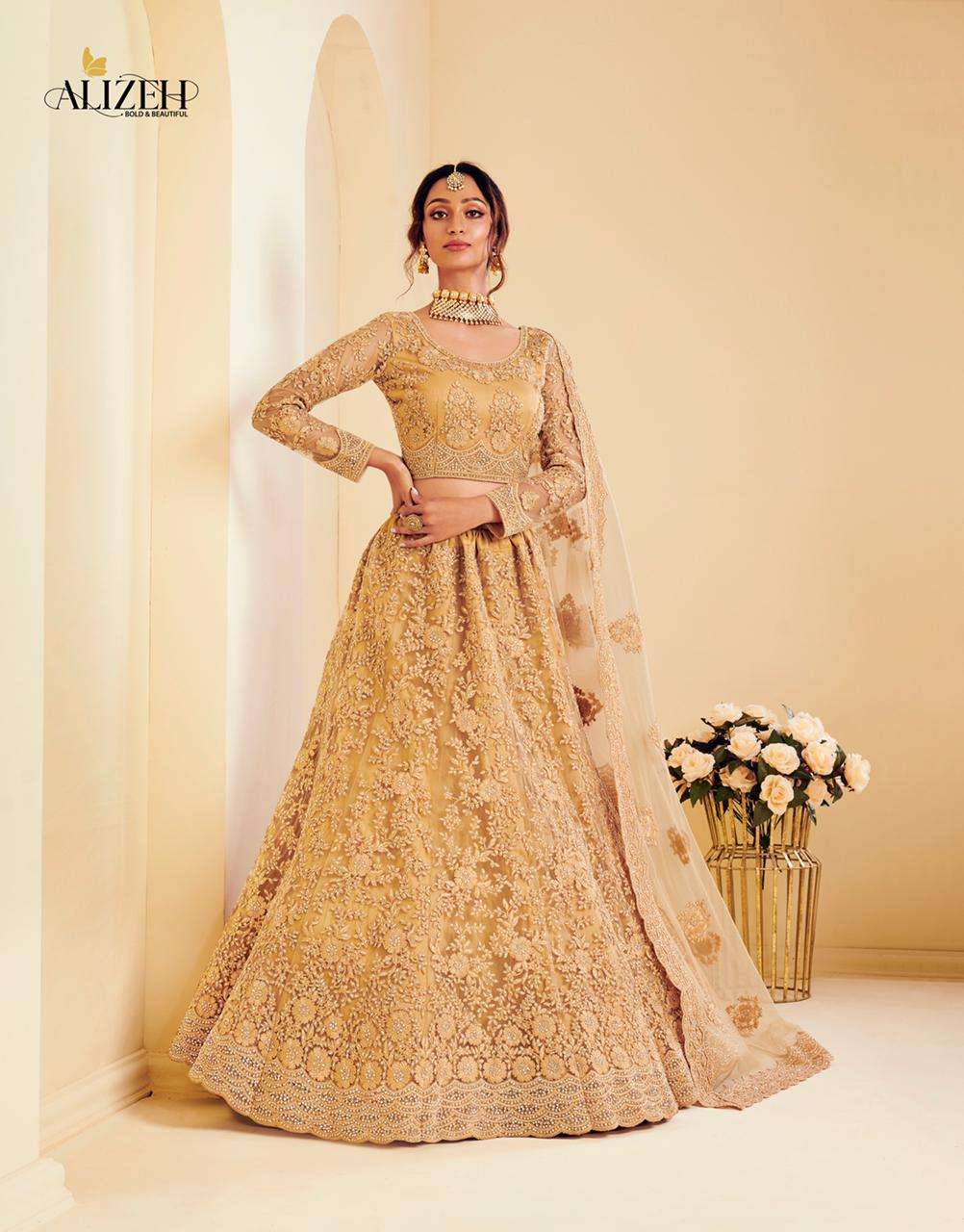 The White Bride By Alizeh Beautiful Colorful Fancy Wedding Collection Occasional Wear & Party Wear Net Lehengas At Wholesale Price