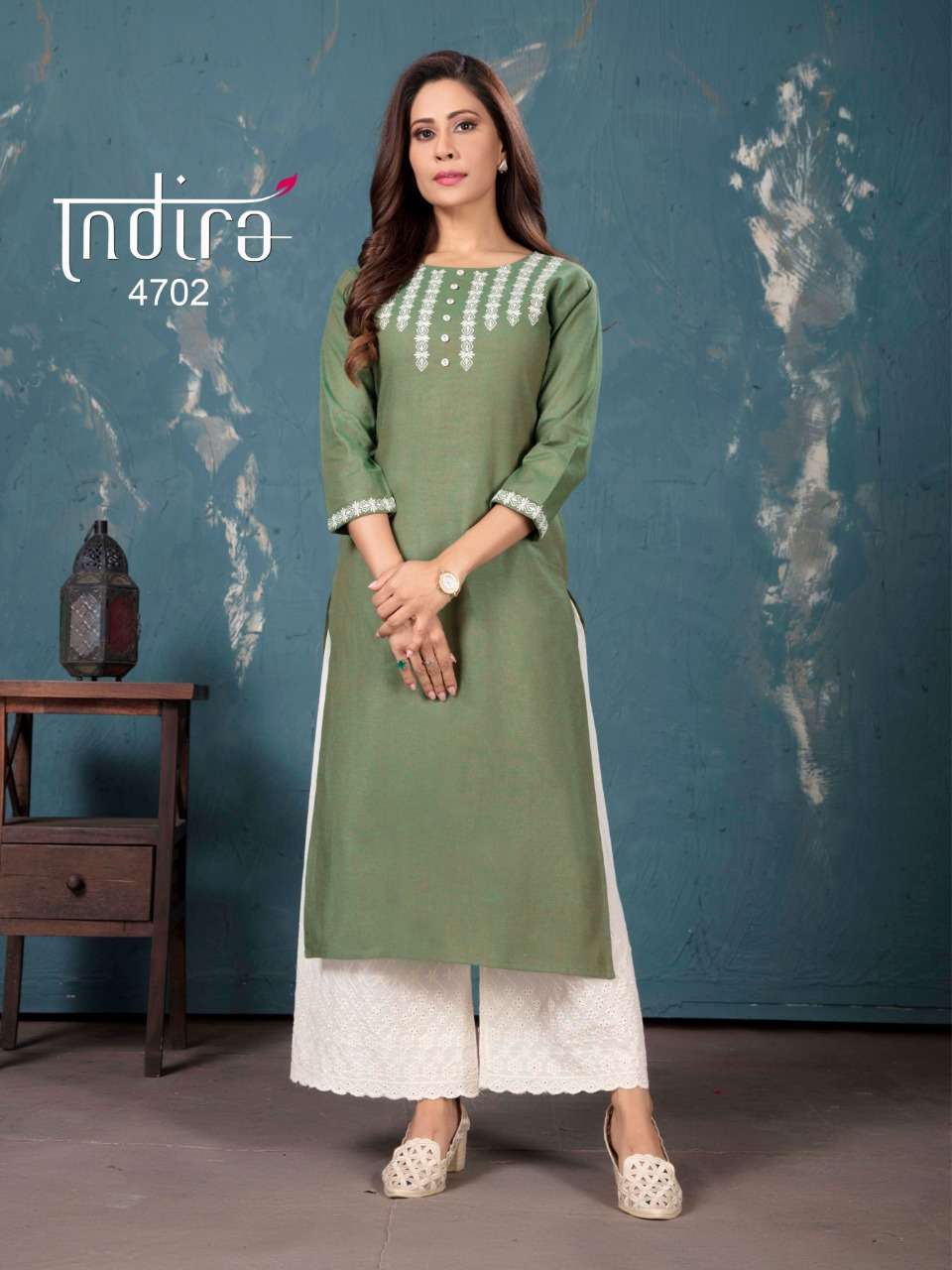 GULBERG 4701 SERIES BY INDIRA 4701 TO 4706 SERIES DESIGNER STYLISH FANCY COLORFUL BEAUTIFUL PARTY WEAR & ETHNIC WEAR COLLECTION HANDLOOM COTTON EMBROIDERY KURTIS WITH BOTTOM AT WHOLESALE PRICE