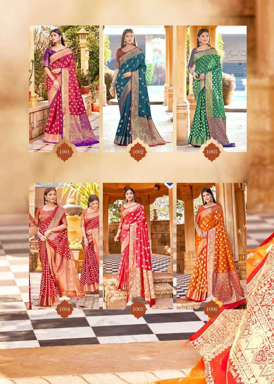 DIVYA BY RAJYOG 1001 TO 1006 SERIES INDIAN TRADITIONAL WEAR COLLECTION BEAUTIFUL STYLISH FANCY COLORFUL PARTY WEAR & OCCASIONAL WEAR SOFT SILK SAREES AT WHOLESALE PRICE
