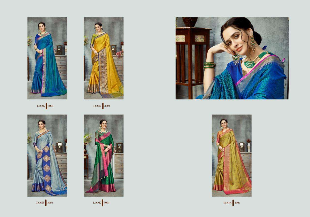GLAMOUR VOL-1 BY LAKSHYA 3001 TO 3005 SERIES INDIAN TRADITIONAL WEAR COLLECTION BEAUTIFUL STYLISH FANCY COLORFUL PARTY WEAR & OCCASIONAL WEAR PURE BANARASI SILK SAREES AT WHOLESALE PRICE