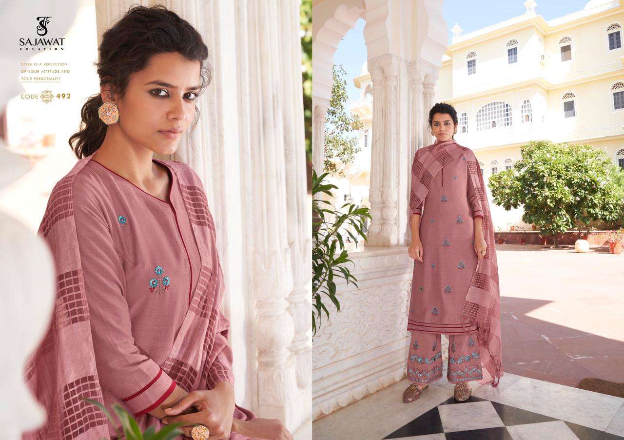 ROOHI VOL-2 BY SAJAWAT CREATION 491 TO 496 SERIES BEAUTIFUL SUITS COLORFUL STYLISH FANCY CASUAL WEAR & ETHNIC WEAR PURE MODAL VISCOSE WITH WORK DRESSES AT WHOLESALE PRICE