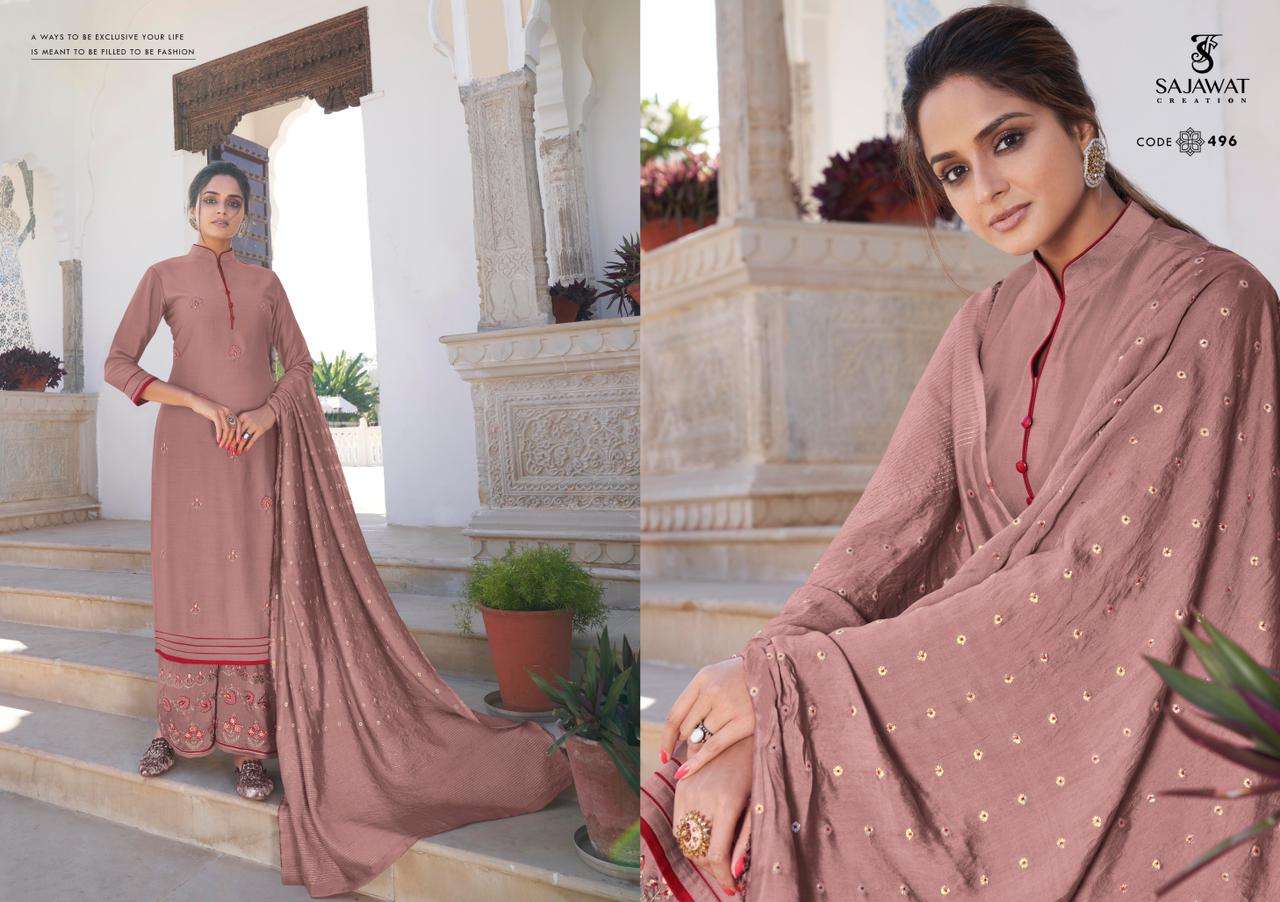 ROOHI VOL-2 BY SAJAWAT CREATION 491 TO 496 SERIES BEAUTIFUL SUITS COLORFUL STYLISH FANCY CASUAL WEAR & ETHNIC WEAR PURE MODAL VISCOSE WITH WORK DRESSES AT WHOLESALE PRICE