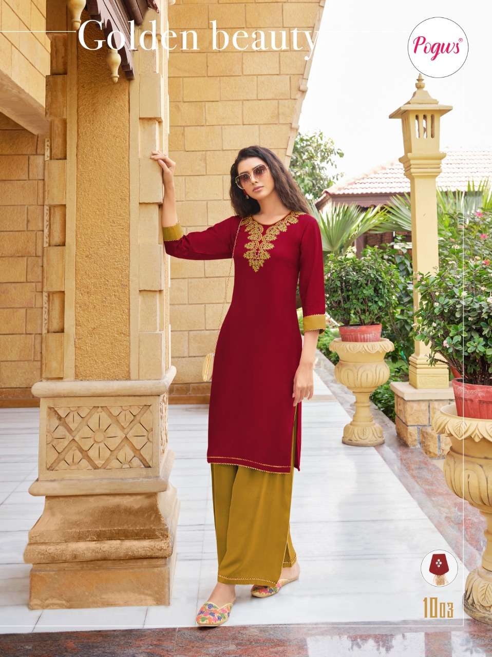 LIBENA VOL-1 BY POGWS 1001 TO 1006 SERIES DESIGNER STYLISH FANCY COLORFUL BEAUTIFUL PARTY WEAR & ETHNIC WEAR COLLECTION RAYON EMBROIDERY KURTIS WITH BOTTOM AT WHOLESALE PRICE