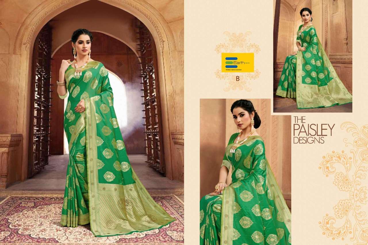KAVERI BY EARTH A TO G SERIES INDIAN TRADITIONAL WEAR COLLECTION BEAUTIFUL STYLISH FANCY COLORFUL PARTY WEAR & OCCASIONAL WEAR SOFT SILK SAREES AT WHOLESALE PRICE