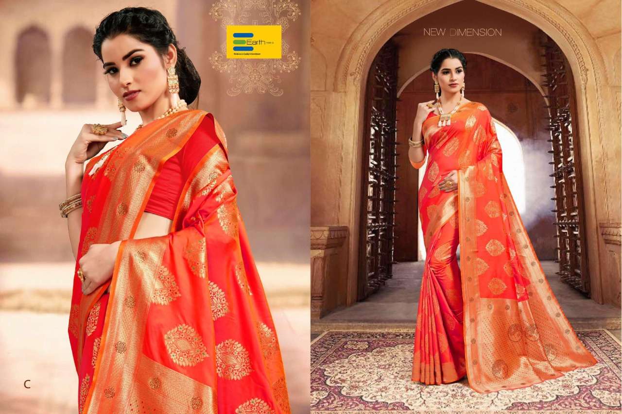 KAVERI BY EARTH A TO G SERIES INDIAN TRADITIONAL WEAR COLLECTION BEAUTIFUL STYLISH FANCY COLORFUL PARTY WEAR & OCCASIONAL WEAR SOFT SILK SAREES AT WHOLESALE PRICE