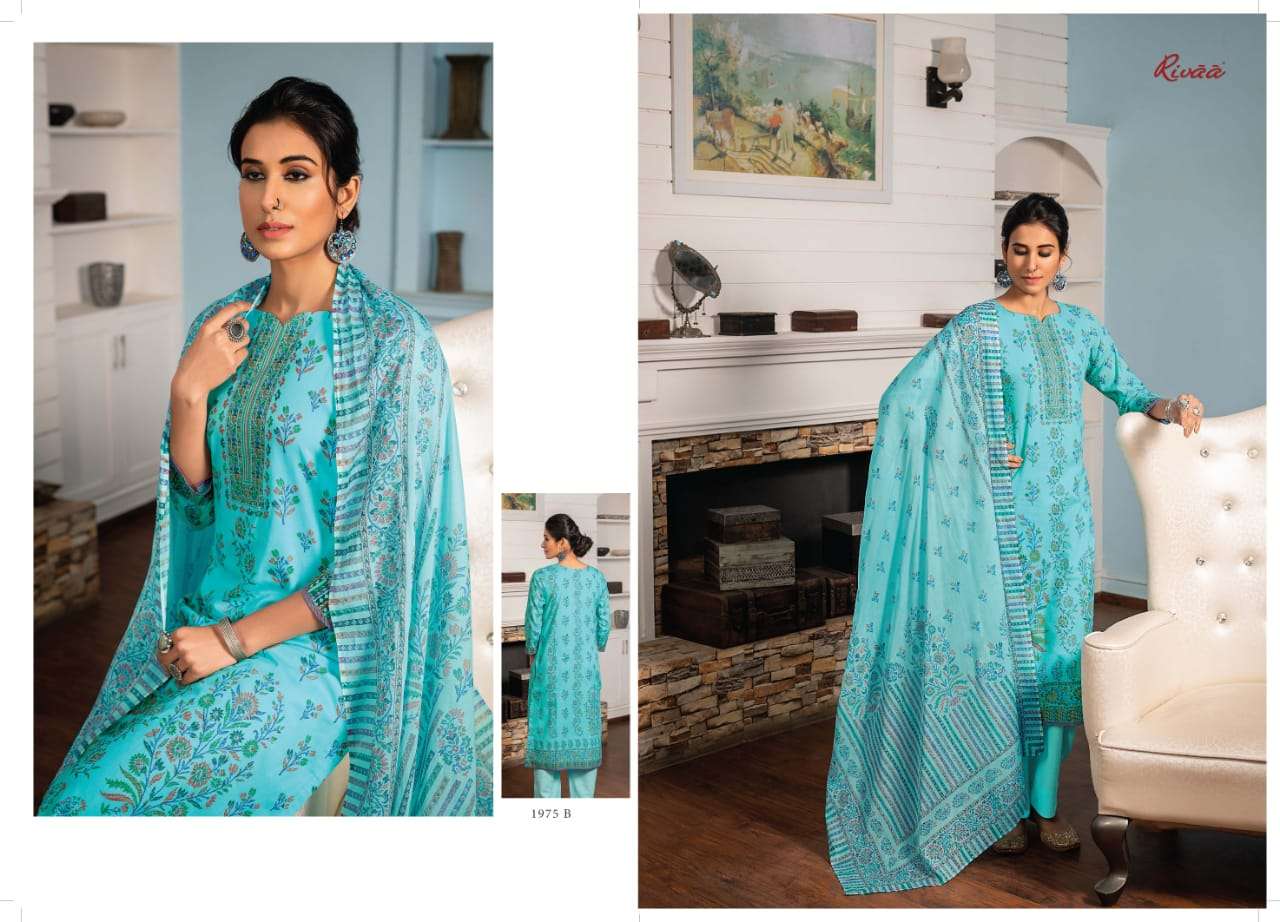 TRISHALA VOL-5 BY RIVAA 1973-A TO 1976-B SERIES BEAUTIFUL SUITS COLORFUL STYLISH FANCY CASUAL WEAR & ETHNIC WEAR PURE COTTON PRINT DRESSES AT WHOLESALE PRICE