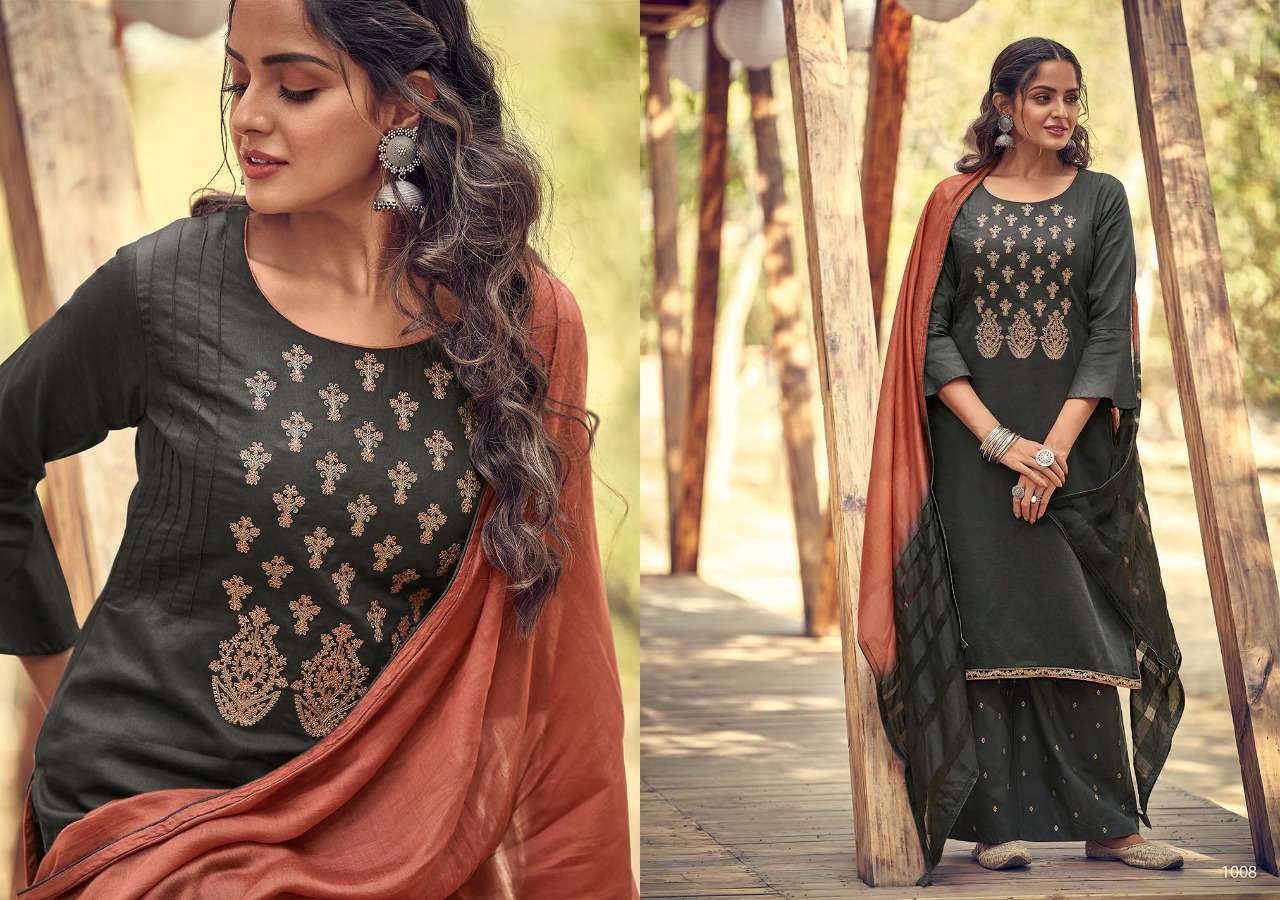 FENNY BY SWEETY FASHION 1001 TO 1008 SERIES BEAUTIFUL SUITS STYLISH FANCY COLORFUL CASUAL WEAR & ETHNIC WEAR JAM SATIN EMBROIDERY DRESSES AT WHOLESALE PRICE
