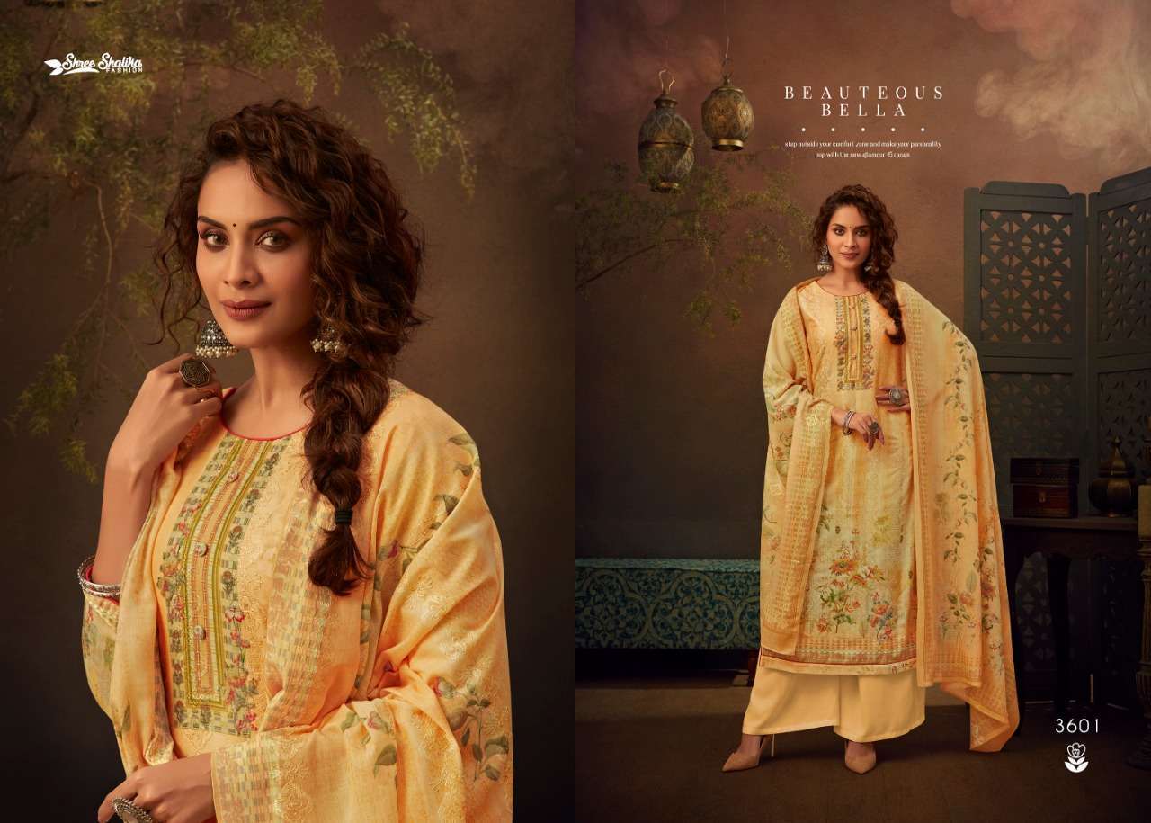 SHALIKA VOL-72 BY SHREE SHALIKA FASHION 3601 TO 3608 SERIES BEAUTIFUL STYLISH SUITS FANCY COLORFUL CASUAL WEAR & ETHNIC WEAR & READY TO WEAR JAM SATIN DIGITAL PRINT WITH AARI WORK DRESSES AT WHOLESALE PRICE