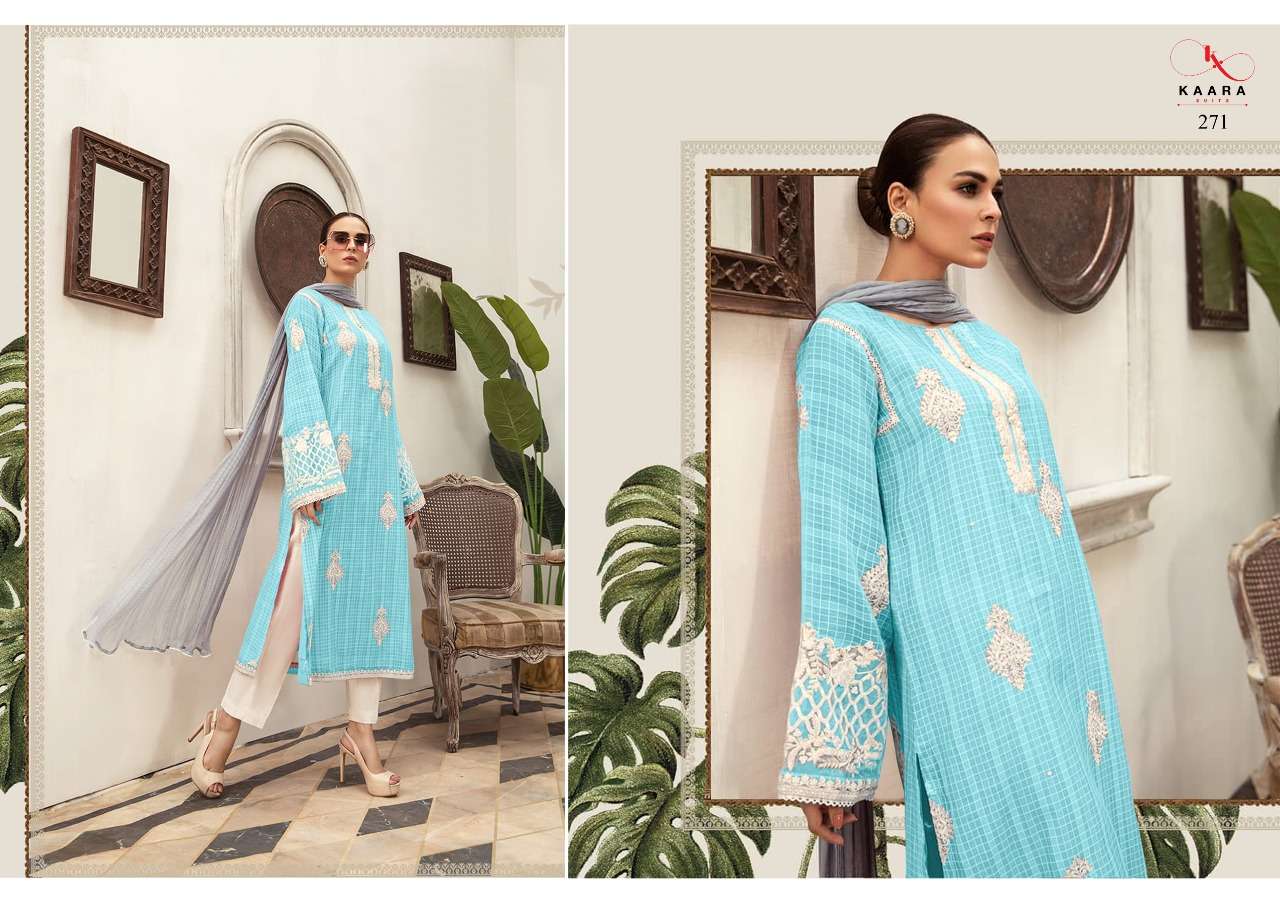 MARIA.B EID COLLECTION VOL-2 BY KAARA SUITS 271 TO 278 SERIES BEAUTIFUL STYLISH PAKISATNI SUITS FANCY COLORFUL CASUAL WEAR & ETHNIC WEAR & READY TO WEAR NET WITH EMBROIDERY DRESSES AT WHOLESALE PRICE