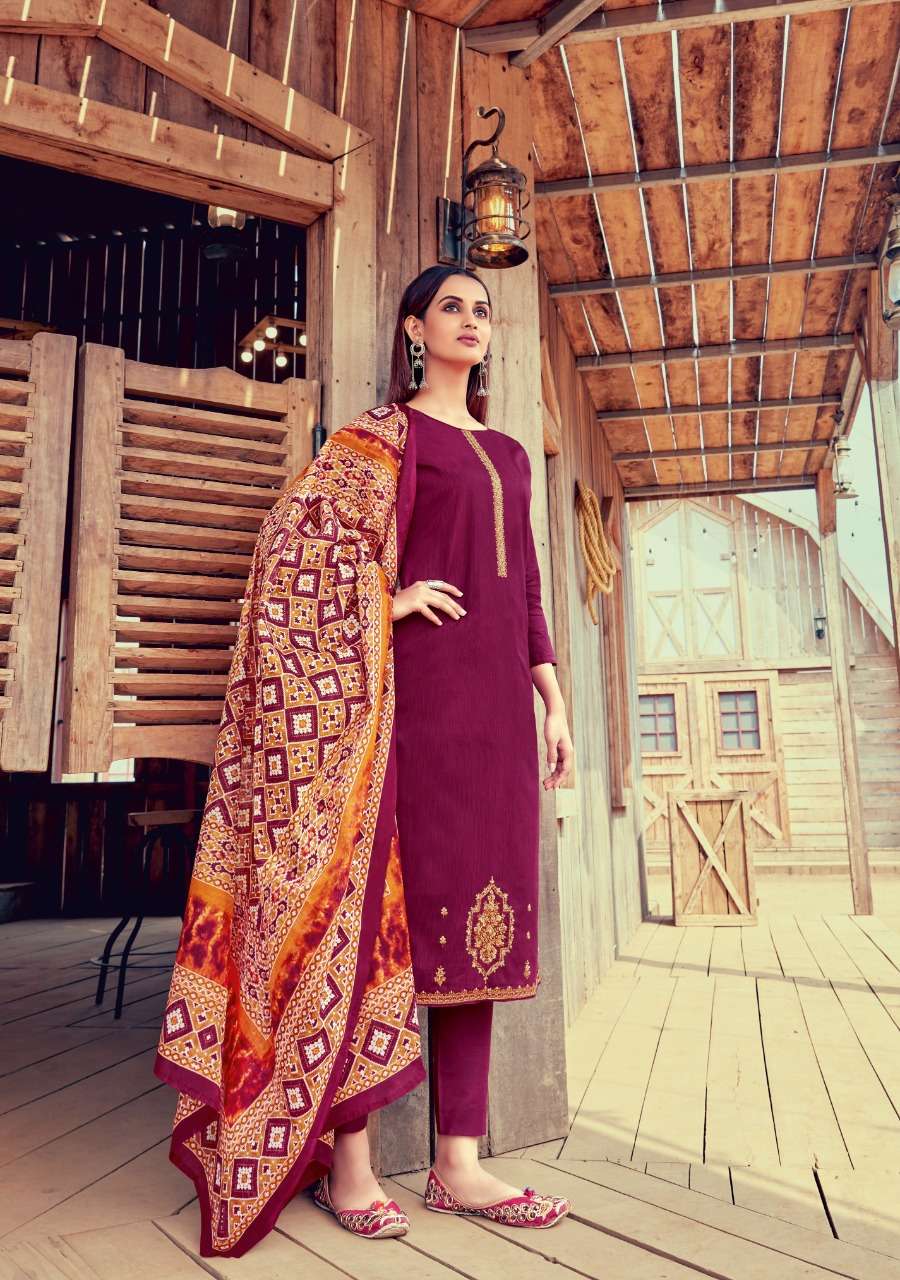 JAMDANI VOL-1 BY VASTU TEX 101 TO 110 SERIES BEAUTIFUL WINTER COLLECTION SUITS STYLISH FANCY COLORFUL CASUAL WEAR & ETHNIC WEAR PURE COTTON MAL PRINT WITH WORK DRESSES AT WHOLESALE PRICE