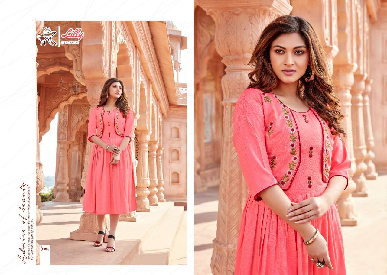 GHOOMER BY LILLY 1001 TO 1009 SERIES DESIGNER STYLISH FANCY COLORFUL BEAUTIFUL PARTY WEAR & ETHNIC WEAR COLLECTION COTTON SLUB KURTIS WITH JACKETS AT WHOLESALE PRICE