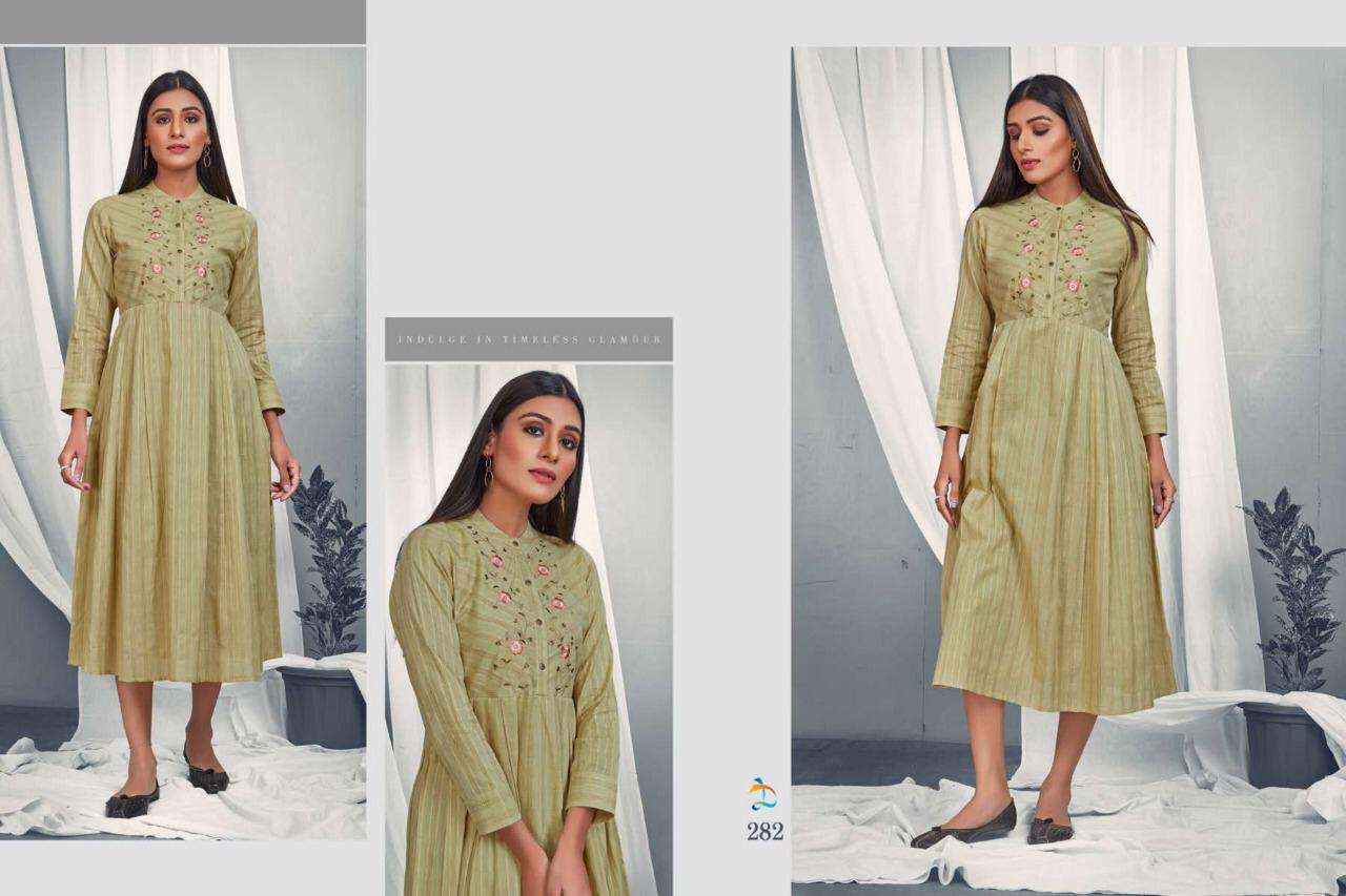 ANNIE BY DOVI FASHION DESIGNER STYLISH FANCY COLORFUL BEAUTIFUL PARTY WEAR & ETHNIC WEAR COLLECTION DOBBY COTTON LINING KURTIS AT WHOLESALE PRICE