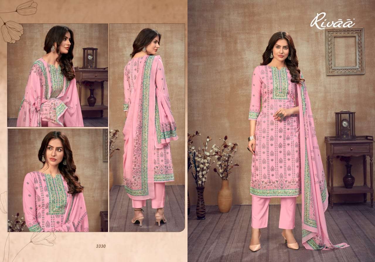 SHUMAILA VOL-2 BY RIVAA 3327 TO 3333 SERIES BEAUTIFUL SUITS COLORFUL STYLISH FANCY CASUAL WEAR & ETHNIC WEAR COTTON DIGITAL PRINT DRESSES AT WHOLESALE PRICE