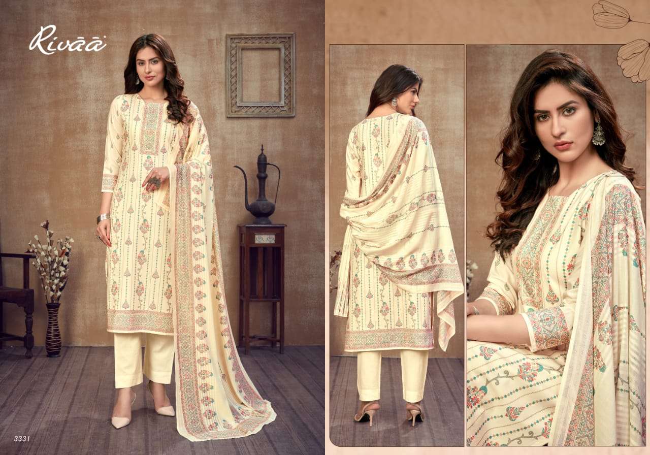 SHUMAILA VOL-2 BY RIVAA 3327 TO 3333 SERIES BEAUTIFUL SUITS COLORFUL STYLISH FANCY CASUAL WEAR & ETHNIC WEAR COTTON DIGITAL PRINT DRESSES AT WHOLESALE PRICE