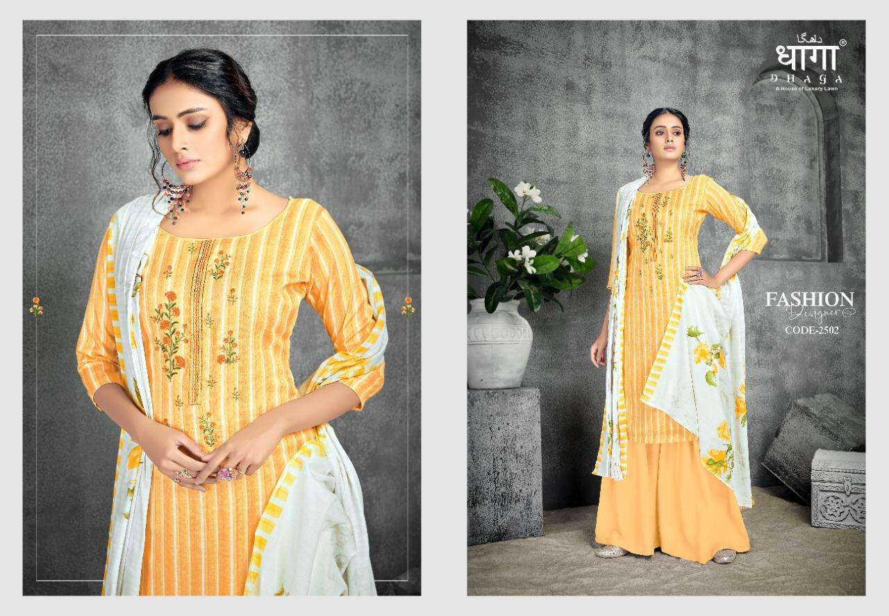 KIARA BY DHAGA 2501 TO 2506 SERIES BEAUTIFUL SUITS COLORFUL STYLISH FANCY CASUAL WEAR & ETHNIC WEAR LINEN DIGITAL PRINT EMBROIDERED DRESSES AT WHOLESALE PRICE