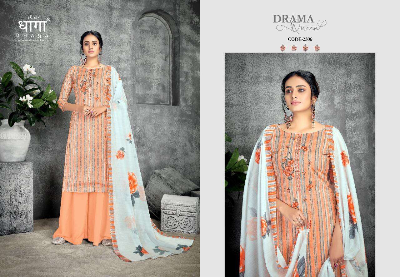 KIARA BY DHAGA 2501 TO 2506 SERIES BEAUTIFUL SUITS COLORFUL STYLISH FANCY CASUAL WEAR & ETHNIC WEAR LINEN DIGITAL PRINT EMBROIDERED DRESSES AT WHOLESALE PRICE