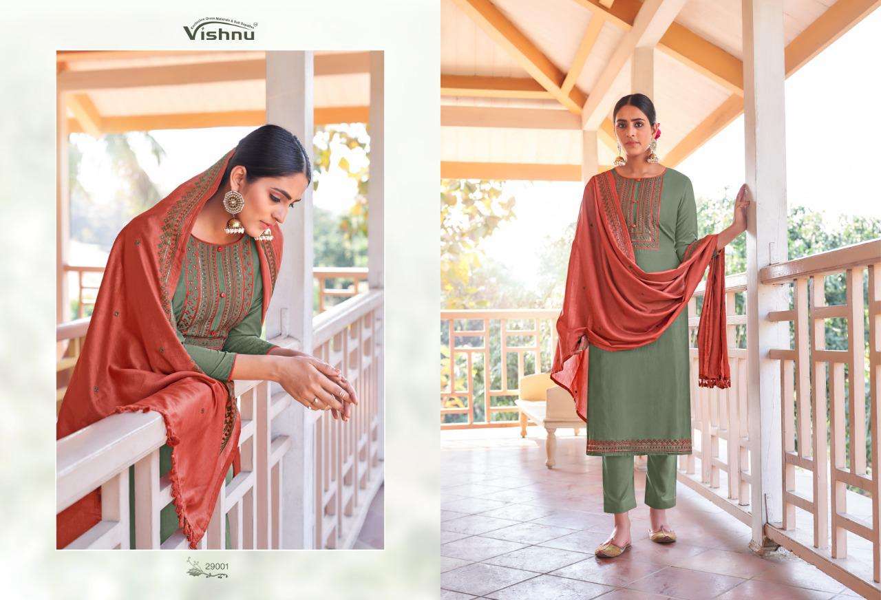ELIZA BY VISHNU 29001 TO 29008 SERIES BEAUTIFUL SUITS COLORFUL STYLISH FANCY CASUAL WEAR & ETHNIC WEAR CHINNON SILK DRESSES AT WHOLESALE PRICE