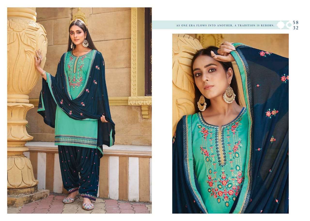 SITARA BY PATIALA HOUSE BY KESSI FABRICS 5831 TO 5838 SERIES BEAUTIFUL STYLISH SUITS FANCY COLORFUL CASUAL WEAR & ETHNIC WEAR & READY TO WEAR JAM SILK WITH WORK DRESSES AT WHOLESALE PRICE